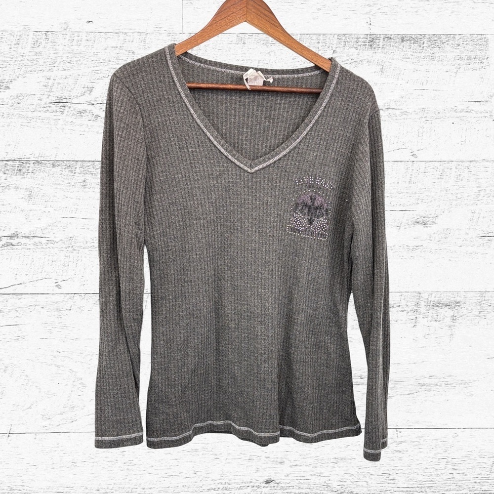 Bundle 3 or more Gray Long Sleeve V-Neck Top
